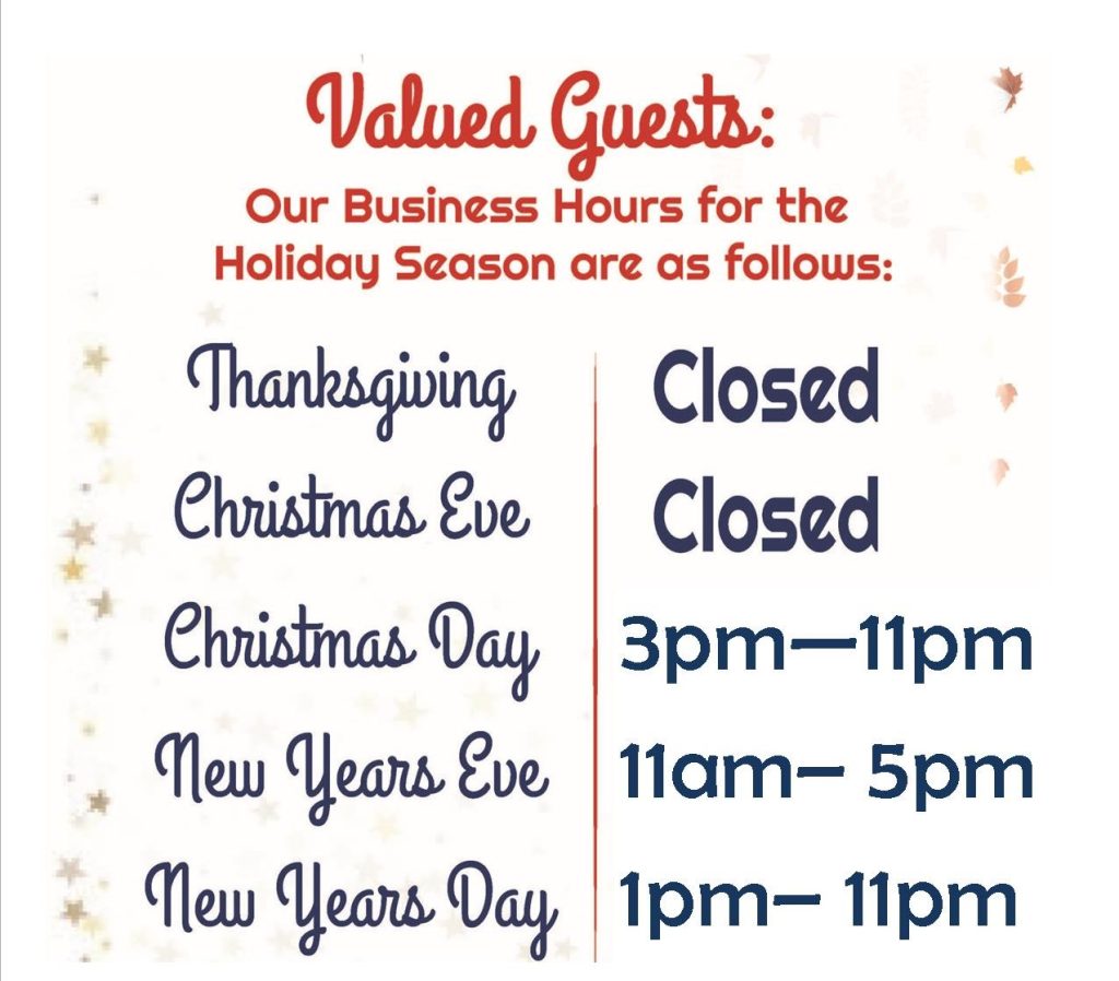 holiday hours